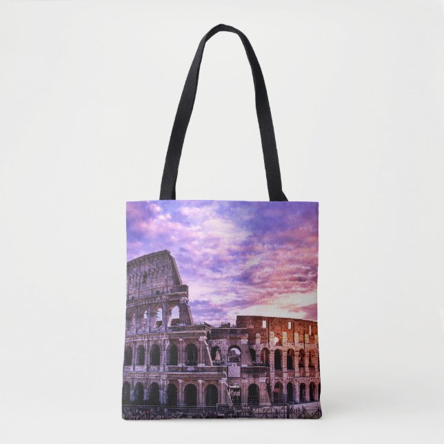Painting of Colosseum in Rome at sunset Tote Bag (Front)