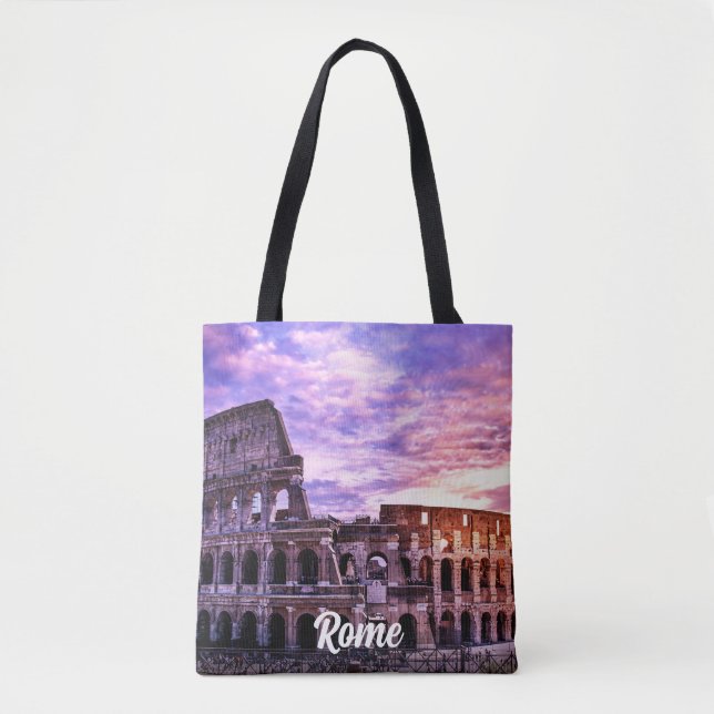 Painting of Colosseum in Rome at sunset Tote Bag (Front)