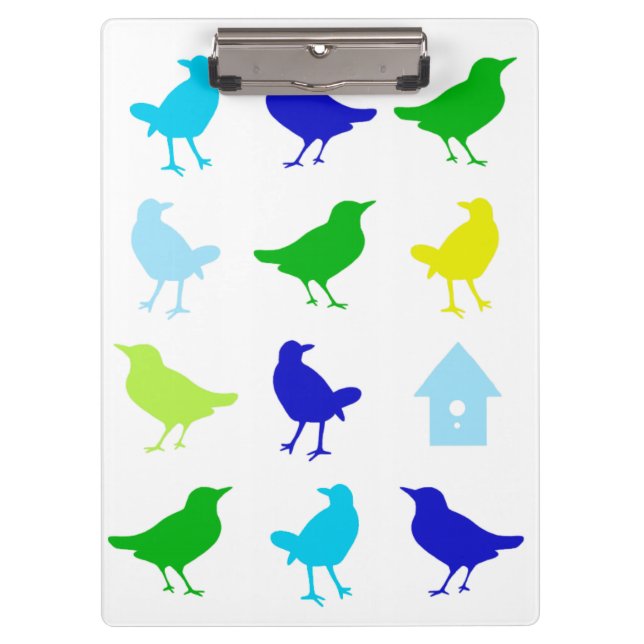 Painting of Coloured Birds by Chariklia Zarris Clipboard (Front)