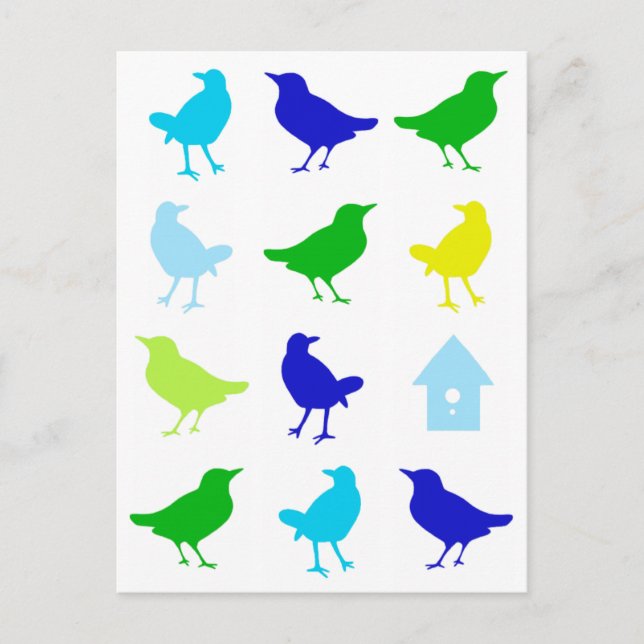 Painting of Coloured Birds by Chariklia Zarris Postcard (Front)