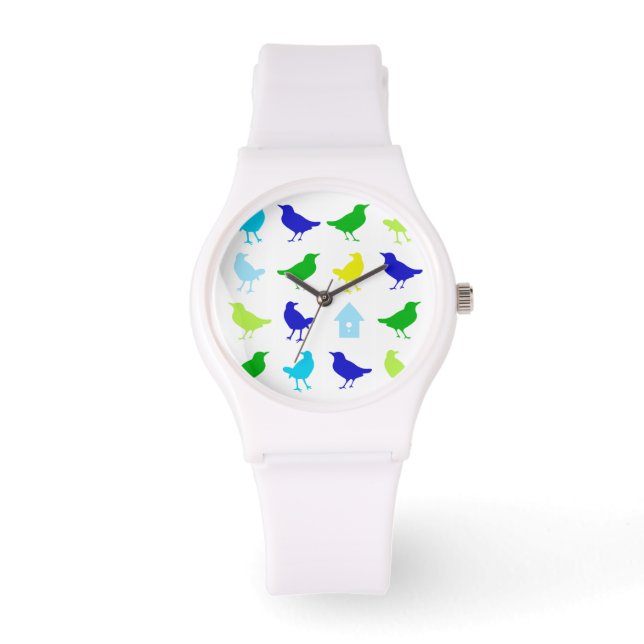 Painting of Coloured Birds by Chariklia Zarris Watch (Front)