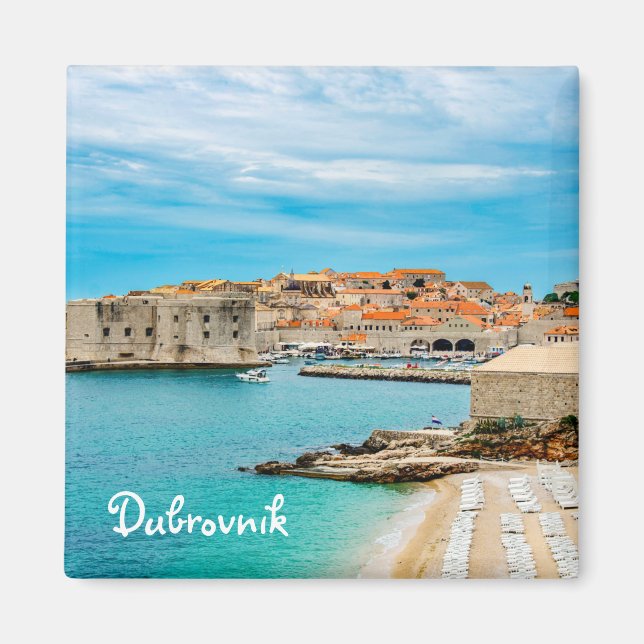 Painting of Dubrovnik beach Magnet (Front)
