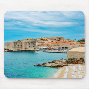 Painting of Dubrovnik beach Mouse Pad