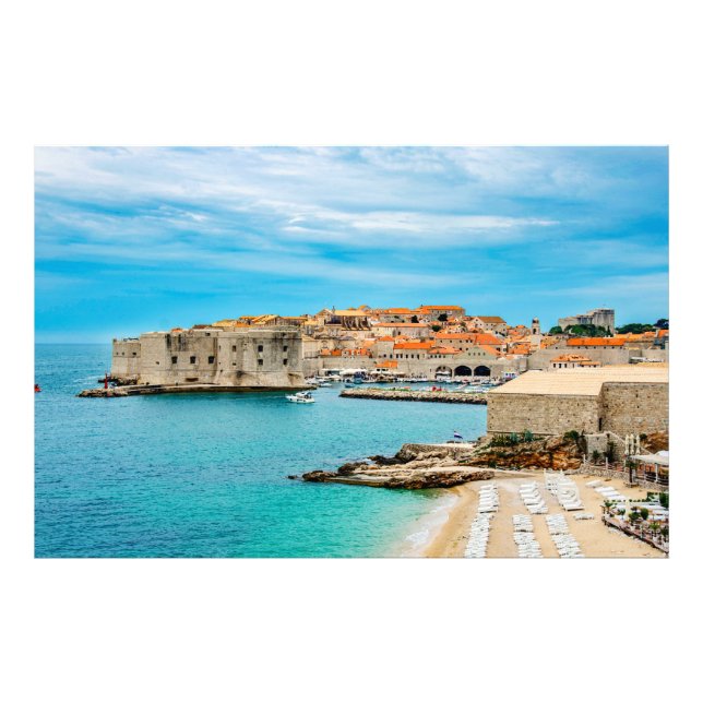 Painting of Dubrovnik beach Photo Print (Front)