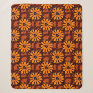 Painting of falling flowers, doodles, grunge textu sherpa blanket