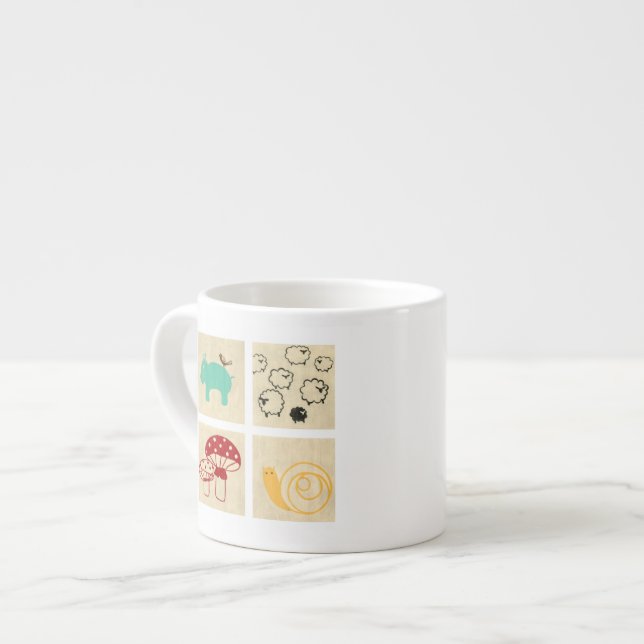 Painting of Four Children's Wood Blocks Espresso Cup (Front Left)