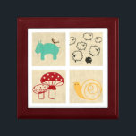 Painting of Four Children's Wood Blocks Gift Box<br><div class="desc">A whimsical painting of four children's wood blocks featuring a hippo,  a snail,  some sheep,  and a couple of mushrooms. Buy this print and place it in your kids' nursery,  or give it as a gift to someone who is expecting!</div>