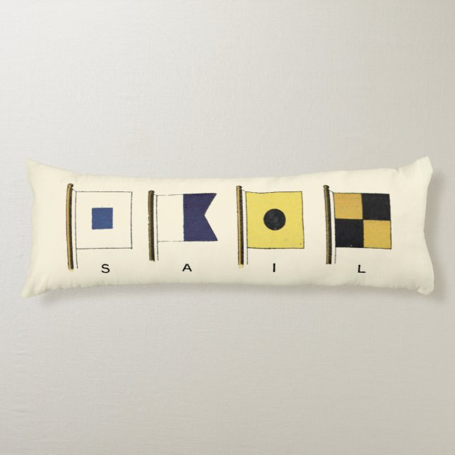 Painting of Four Flags with Sail Written Beneath Body Cushion (Front)