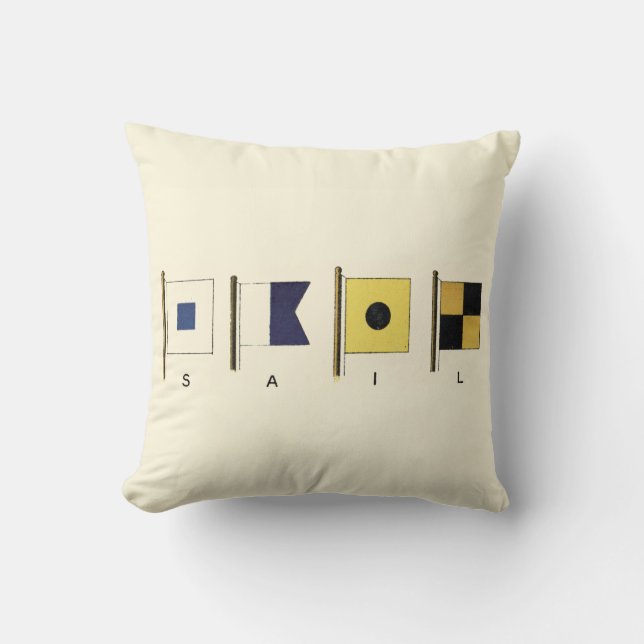 Painting of Four Flags with Sail Written Beneath Cushion (Front)