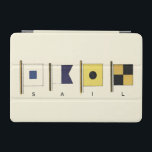 Painting of Four Flags with Sail Written Beneath iPad Mini Cover<br><div class="desc">A not so subtle entreaty to travel the seas,  this painting features four flags with the word "sail" written beneath them. Do you feel the call of the ocean? A perfect gift for that special someone you want to take a cruise with you!</div>