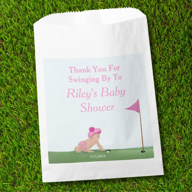 Painting Of Golf Baby Girl Sweet Caddy Baby Shower Favour Bag (Creator Uploaded)