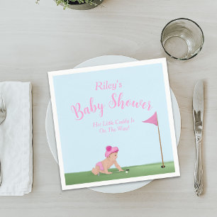 Painting Of Golf Baby Girl Sweet Caddy Baby Shower Napkin