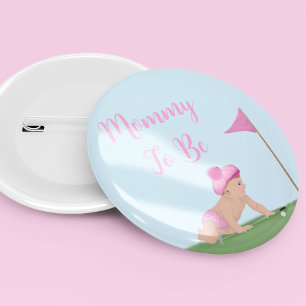 Painting Of Golf Baby Girl Sweet Caddy Big Sister 6 Cm Round Badge