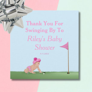 Painting Of Golf Baby Girl Sweet Caddy Thank You Favour Tags