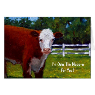 Painting of Hereford Beef: Over The Moon For You