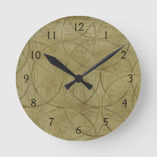 Painting of Linked Circles by Jennifer Goldberger Round Clock