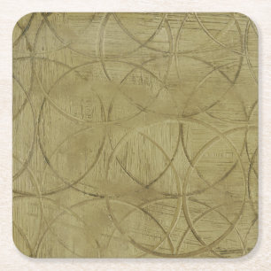 Painting of Linked Circles by Jennifer Goldberger Square Paper Coaster