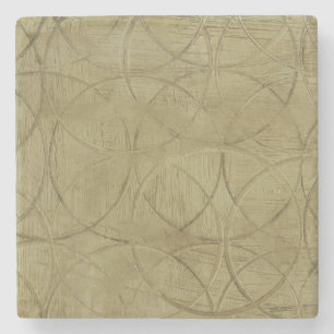 Painting of Linked Circles by Jennifer Goldberger Stone Coaster