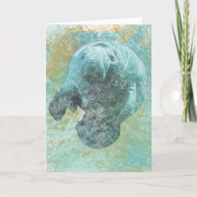 Painting Of Manatee  Card (Front)