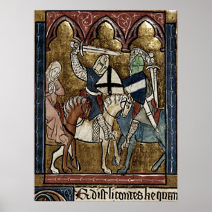 painting of medieval knights poster