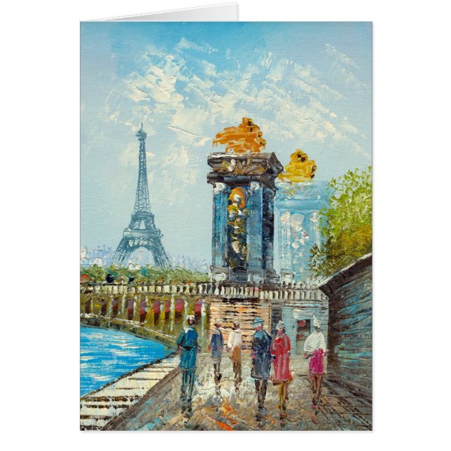 Painting Of Paris Eiffel Tower Scene (Front)