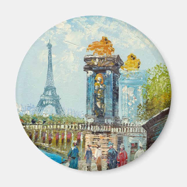 Painting Of Paris Eiffel Tower Scene Magnet (Front)