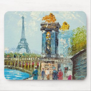 Painting Of Paris Eiffel Tower Scene Mouse Pad
