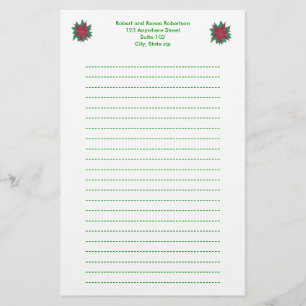 Painting of Poinsettia Flower Christmas Stationery