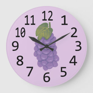Painting of Purple Grapes on Lavender Clocks
