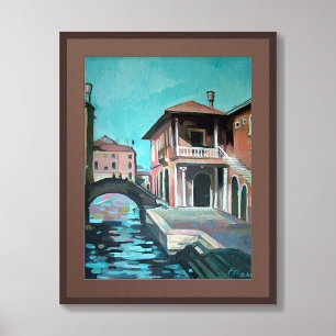 Painting of Rialto Fish Market, Venice, Italy Poster