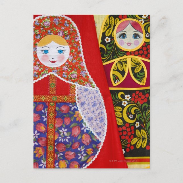 Painting of Russian Matryoshka doll Postcard (Front)