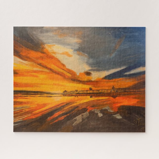 Painting of Scripps Pier, La Jolla, CA Jigsaw Puzzle (Horizontal)