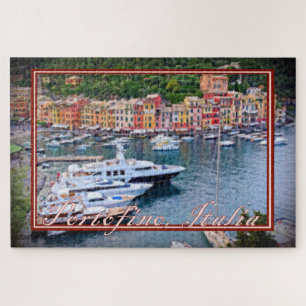 Painting of the Yachts of Portofino Italy - 20x30 Jigsaw Puzzle