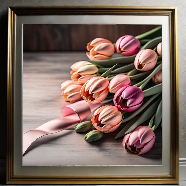 Painting of Tulips and Ribbon Poster (Creator Uploaded)