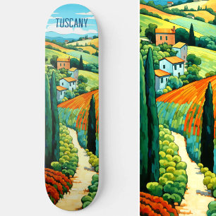 Painting of Tuscany Italy Travel Art Skateboard