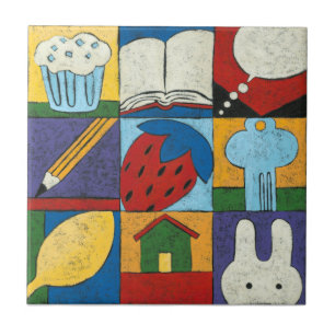 Painting of Various Objects by Chariklia Zarris Ceramic Tile