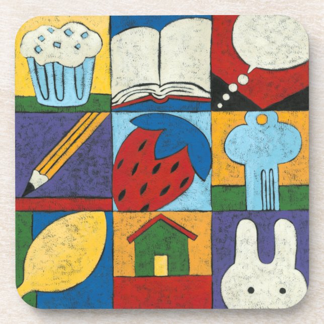 Painting of Various Objects by Chariklia Zarris Coaster (Front)