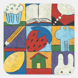 Painting of Various Objects by Chariklia Zarris Square Sticker