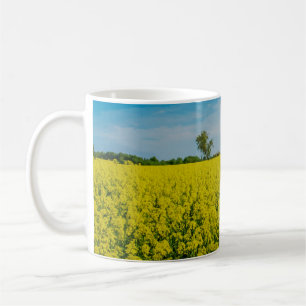 Painting of yellow flowers field coffee mug