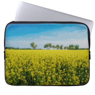 Painting of yellow flowers field laptop sleeve