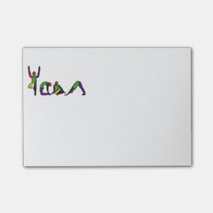 Painting of yoga poses spelling YOGA. Post-it Notes