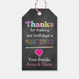 Painting or Art Birthday Party Favour Tag