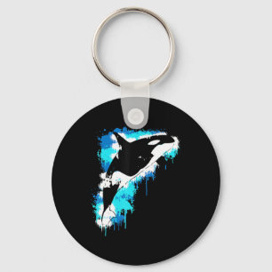 Painting Orca Whale Watercolor Painting Artful Key Ring