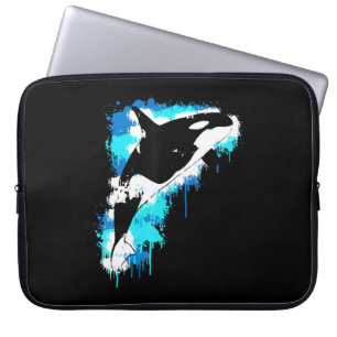 Painting Orca Whale Watercolor Painting Artful Laptop Sleeve