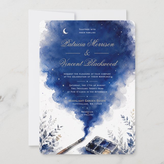 Painting Our Sky Wedding Invitation (Front)