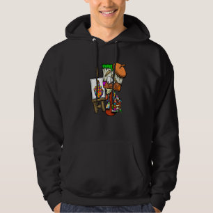Painting Paint Brush Easel Colourful Middle Finger Hoodie