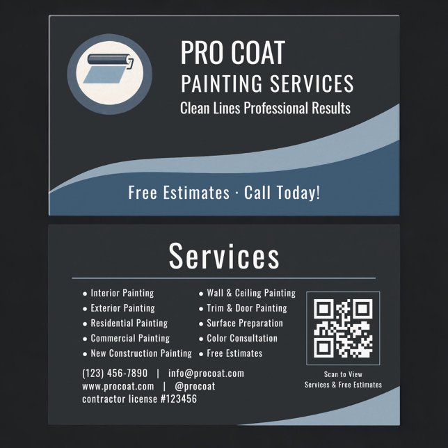 Painting Painter QR Code Professional  Business Card (Creator Uploaded)