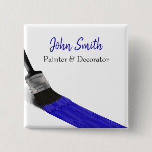 Painting Painter Service Company Brush Blue 15 Cm Square Badge