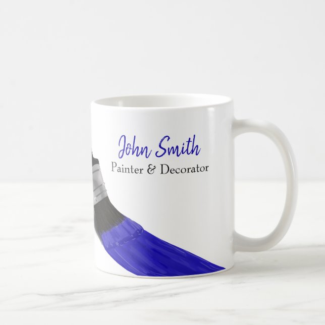Painting Painter Service Company Brush Blue Coffee Mug (Right)