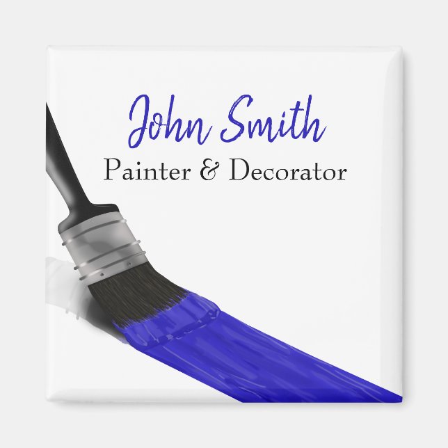 Painting Painter Service Company Brush Blue Magnet (Front)